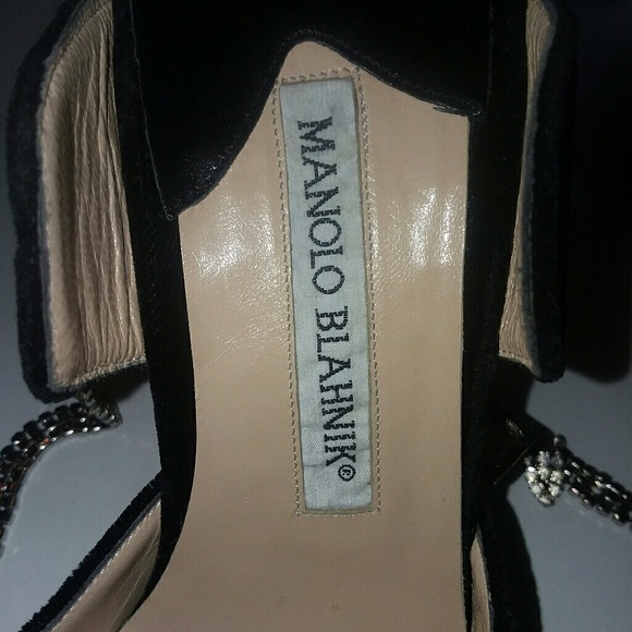 black velvet Manolo Blahnik size 35.5 - Picture 4 of 6